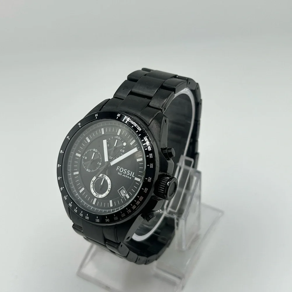 Fossil Decker CH2601 Stainless Steel Chronograph Black Men's Watch #606